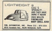 The Original Cal Automotive Fiberglass Body Ad
